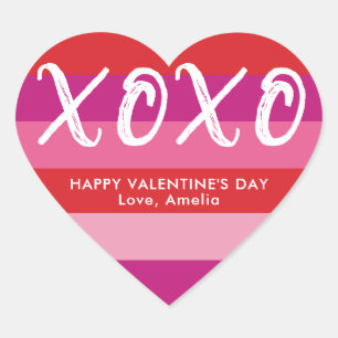 XOXO Aangepaste Valentijnsdag hartstickers Hart Sticker