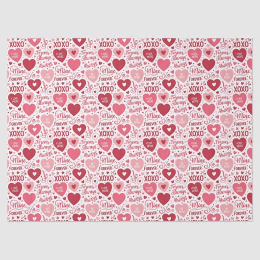 XOXO & Always Be Mine Valentine Tissuepapier (Voorkant)