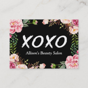 XOXO Beauty SPA Salon Elegant Floral Wrapping Visitekaartje