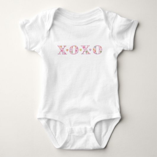 XOXO bébé valentin body rose cœurs de bonbon (Devant)
