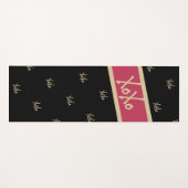 XOXO Black Hot Pink Gold Typografie Cute Yogamat (Voorkant (horizontaal))