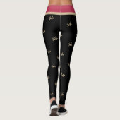 XOXO Black Hot Pink Gold Typographie Cute Leggings (Dos)