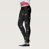 XOXO Black Hot Pink Gold Typographie Cute Leggings (Gauche)