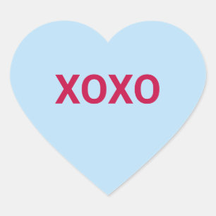 XOXO blauw schattig leuk Valentijnsdag gesprek Hart Sticker