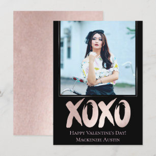 XOXO Blush Pink   Foto Valentijnsdag penseelstreek Feestdagenkaart