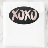 XOXO Blush Pink | Hand Letterig penseelscript Ovale Sticker (Tas)