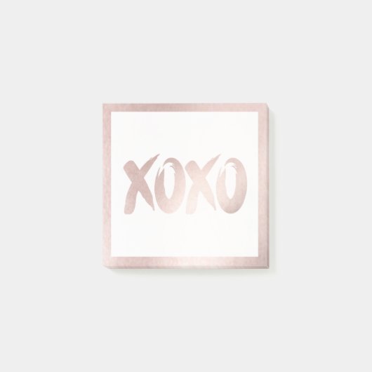 XOXO Blush Pink | Moderne borstelkalligrafie Post-it® Notes (Voorkant)