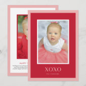 XOXO Bold Frame Valentine's Day Carte photo (Devant / Derrière)