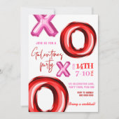 XOXO bulle de feuille Galentines Party Invitation (Devant)