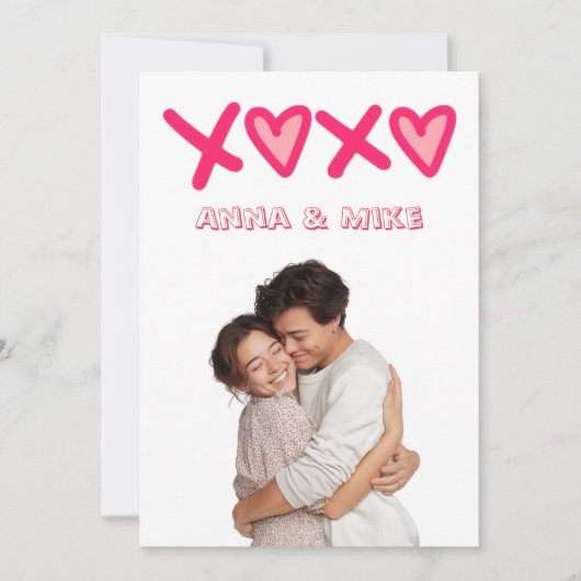 XOXO Carte de Saint-Valentin personnalisée avec ph (Devant)