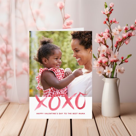 XOXO Carte photo de la Saint Valentin pour maman