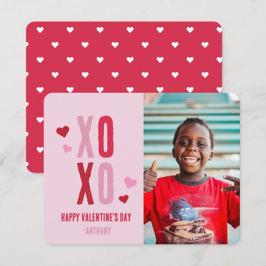 XOXO Coeurs Valentine Carte photo (Devant / Derrière)