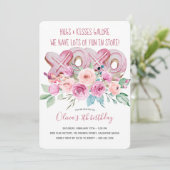 XOXO Cookies et Fleurs Filles Invitation d'anniver (Debout devant)