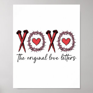 Xoxo De originele liefdesbrieven retro gecontrolee Poster