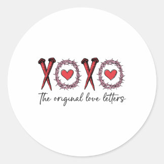 Xoxo De originele liefdesbrieven retro gecontrolee Ronde Sticker