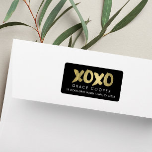 XOXO Faux Gold en Black Modern Chic Return Etiket