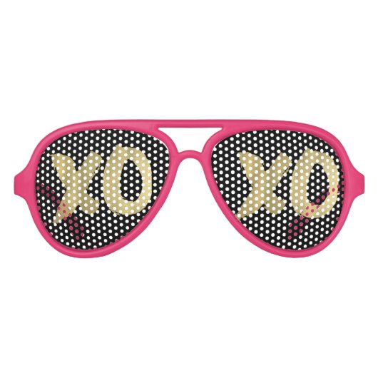 XOXO Faux Goud Roze & Zwart Aviator Zonnebril (Voorkant)
