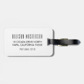 XOXO Faux Goud & Zwart Modern Chique Bagagelabel (Achterkant horizontaal)