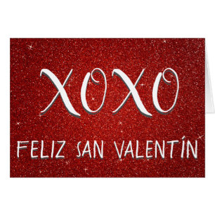 XOXO Feliz San Valentín Red Glitter en Sparkle