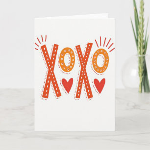 Xoxo Folk Art Valentijnskaart Kaart