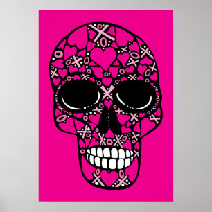 XOXO Forever - Poster van de schedel op roze