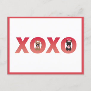 XOXO French Bulldogs Briefkaart