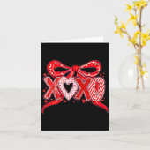 Xoxo Funny Valentines Day Love Coquette Bow Checke Kaart (Gele Bloem)