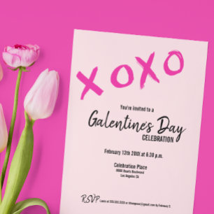 XOXO Galentine's Day Friends Valentijnse Party Kaart