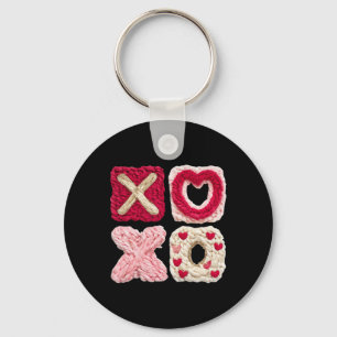 Xoxo Gebreide Valentijn Lieve Dikke Garens Kunst Sleutelhanger