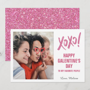 XOXO Gelukkig Galentine's Day Foto Vakantiekaart Feestdagenkaart