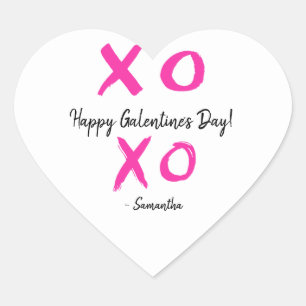 XOXO gepersonaliseerde Happy Galentine's Day Hart Sticker
