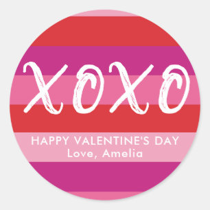 XOXO gepersonaliseerde Valentijnsdag Stickers