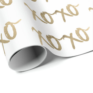 XOXO Gold Brushstoke Mode Cadeaupapier
