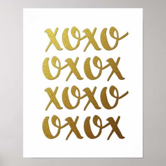 xoxo Gold typografie poster print (Voorkant)