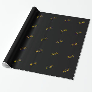 XOXO, goud op zwart Cadeaupapier