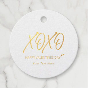 XOXO   Gouden Hartjes Gelukkige Valentijnsdag Foli Bedankjes Labels