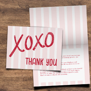 XOXO Hand Getekende Galentine's Day Feest Vouwkaar Bedankkaart