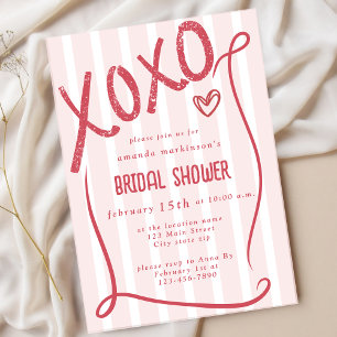 XOXO Hand Getekende Roze Bruidsfeest Feest Kaart