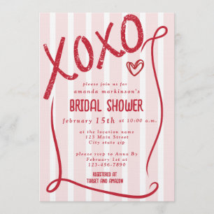 XOXO Hand Getekende Roze Bruidsfeest Feest Kaart