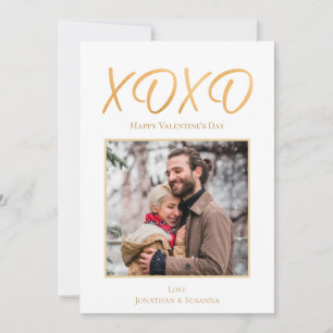 XOXO Happy Valentine's Day Photo Holiday Card Feestdagenkaart