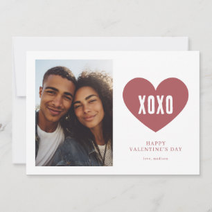 XOXO Hart Foto Valentijnsdag Feestdagenkaart