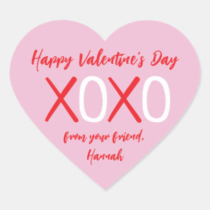 XOXO Hart Kids Klas Valentine's Day Feestje Sticker