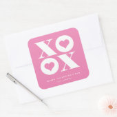 xoxo hart Valentijnsdag Vierkante Sticker (Envelop)