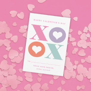 xoxo hart Valentijnskaart klas Kaart