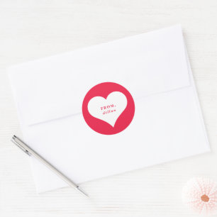 xoxo hart Valentijnskaart klas Ronde Sticker