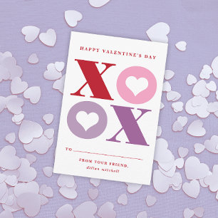 xoxo hart Valentijnskaart klaslokaal Kaart