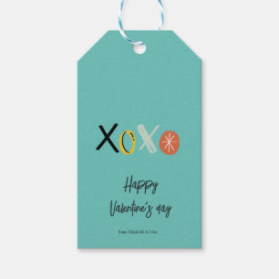 "XOXO" Hartjes Valentijnsdag Mintgroen Cadeaulabel