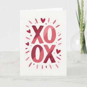 Xoxo Hartpatroon Liefdeskaart Kaart