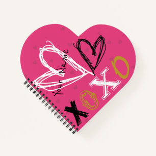 XOXO-hartvorm Notitieboek