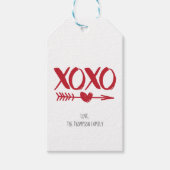 XOXO Heart Arrow Valentijnsdag Gift Labels Cadeaulabel (Voorkant)